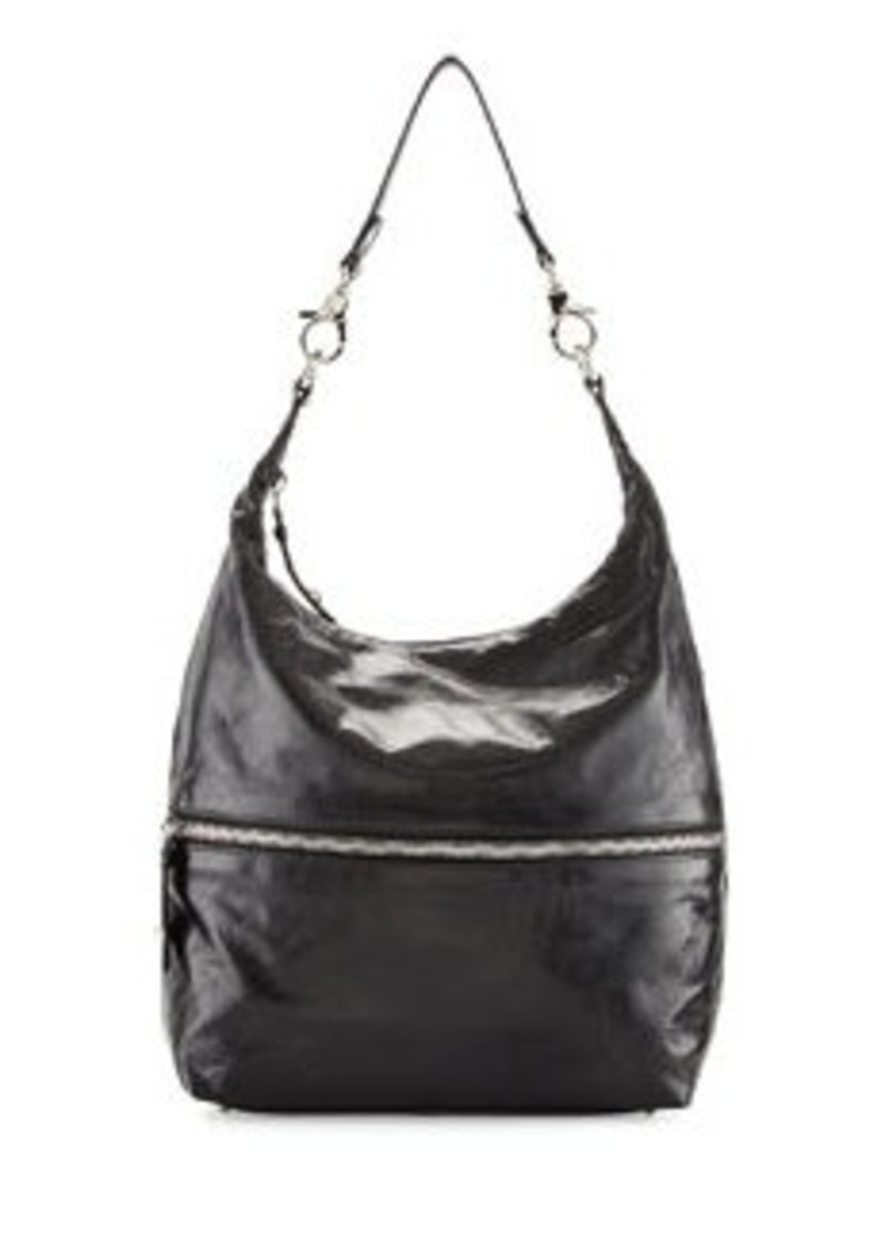 Hobo International Hobo Jude Glossy Tumbled Leather Hobo Bag, Black | Handbags - Shop It To Me
