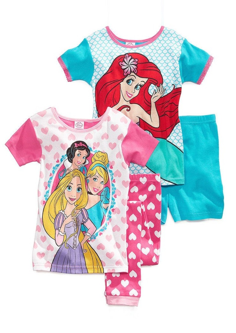 Disney Disney Girls' Or Little Girls' 4-Piece Princess Pajamas ...