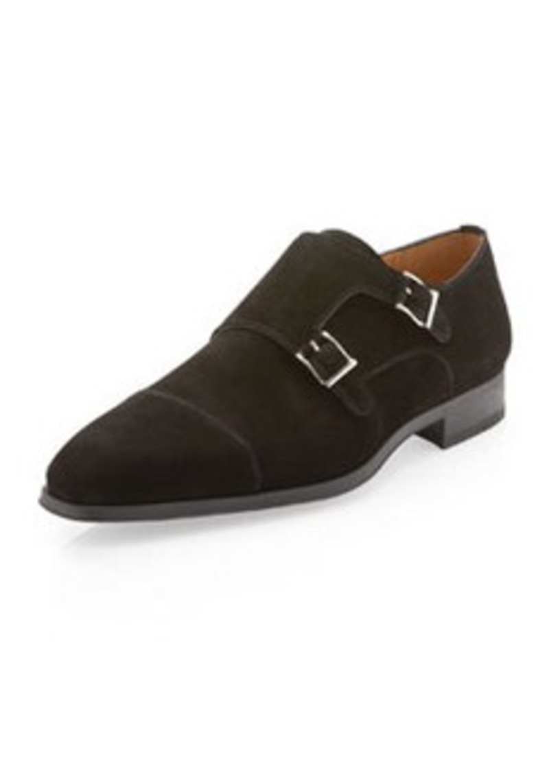 Magnanni Magnanni for Neiman Marcus Double-Buckle Monk Shoe, Black | Shoes - Shop It To Me