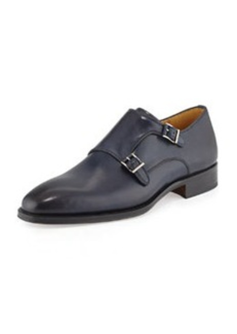 Magnanni Magnanni for Neiman Marcus Leather Double Monk Shoe, Navy | Shoes - Shop It To Me