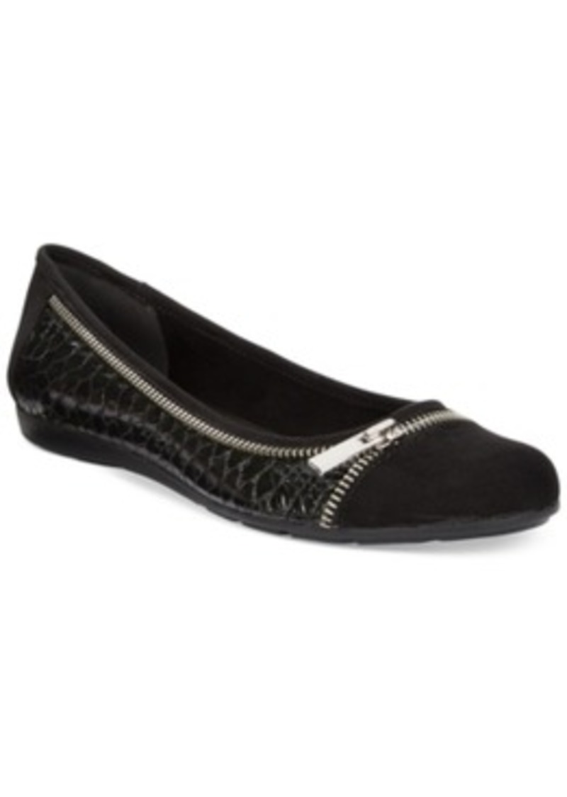 Style&co. Style & co. Chelsi Zipper Embellished Flats, Only at Macy&#39;s Women&#39;s Shoes | Shoes ...