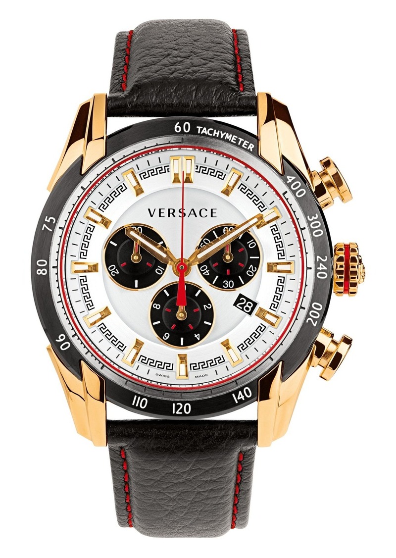 Versace Versace 'V-Ray' Chronograph Leather Strap Watch, 44mm | Watches